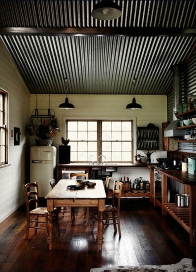 Kitchen decor: vintage light fixtures