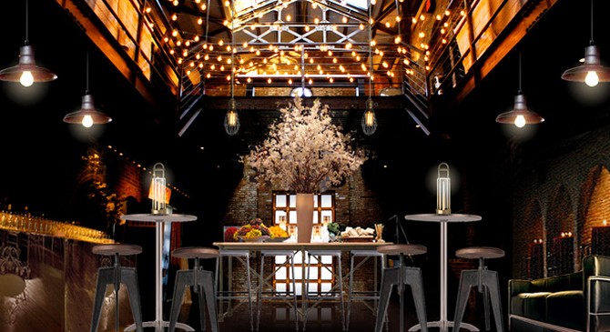 how to use industrial lighting in your NY eve party