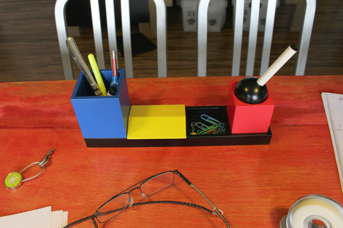 Desk Set Inspired by Vintage Toys & Bauhaus Colors