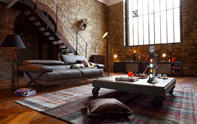 10 Ways To Get A Vintage Industrial Living Room Design
