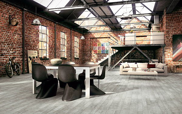 Industrial-dining-room-in-a-warehouse-apartment