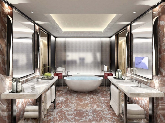 7 Four Seasons Hotel, Guangzhou Luxurious Mid Century Modern interiors by Hirsch Bedner Associates