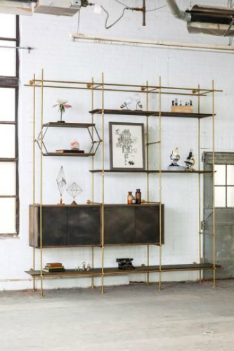 Add some brass details to your industrial living room 4