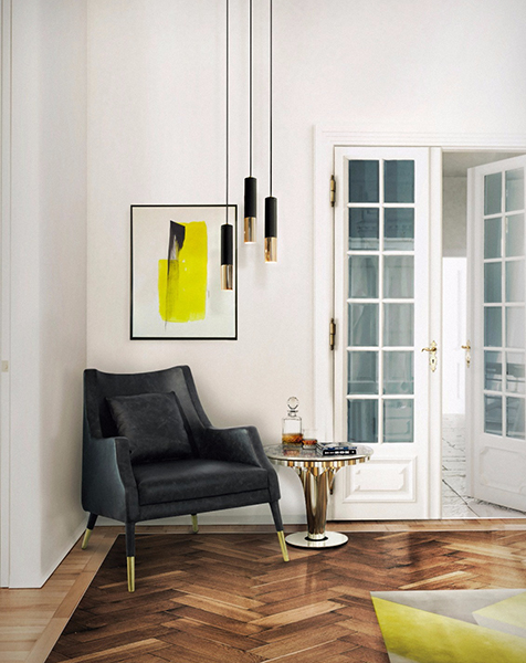 Splendid suspension lamps with a golden touch
