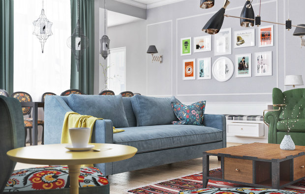 An English style living room with a Scandinavian atmosphere