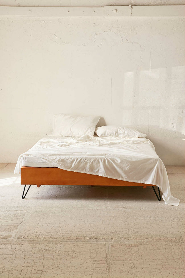 Charming mid-century-modern bed by Urban Outfitters