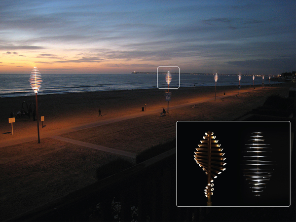 "Flow" - Public Lighting made up of bamboo and powered by coastal breezes