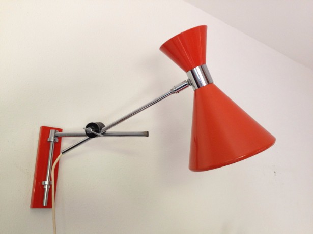 red industrial lamps