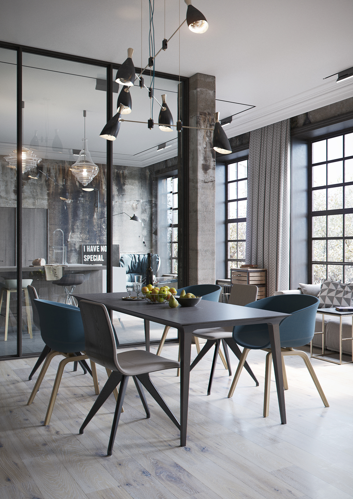 Industrial Style Design in This Amazing Loft Recreation 2